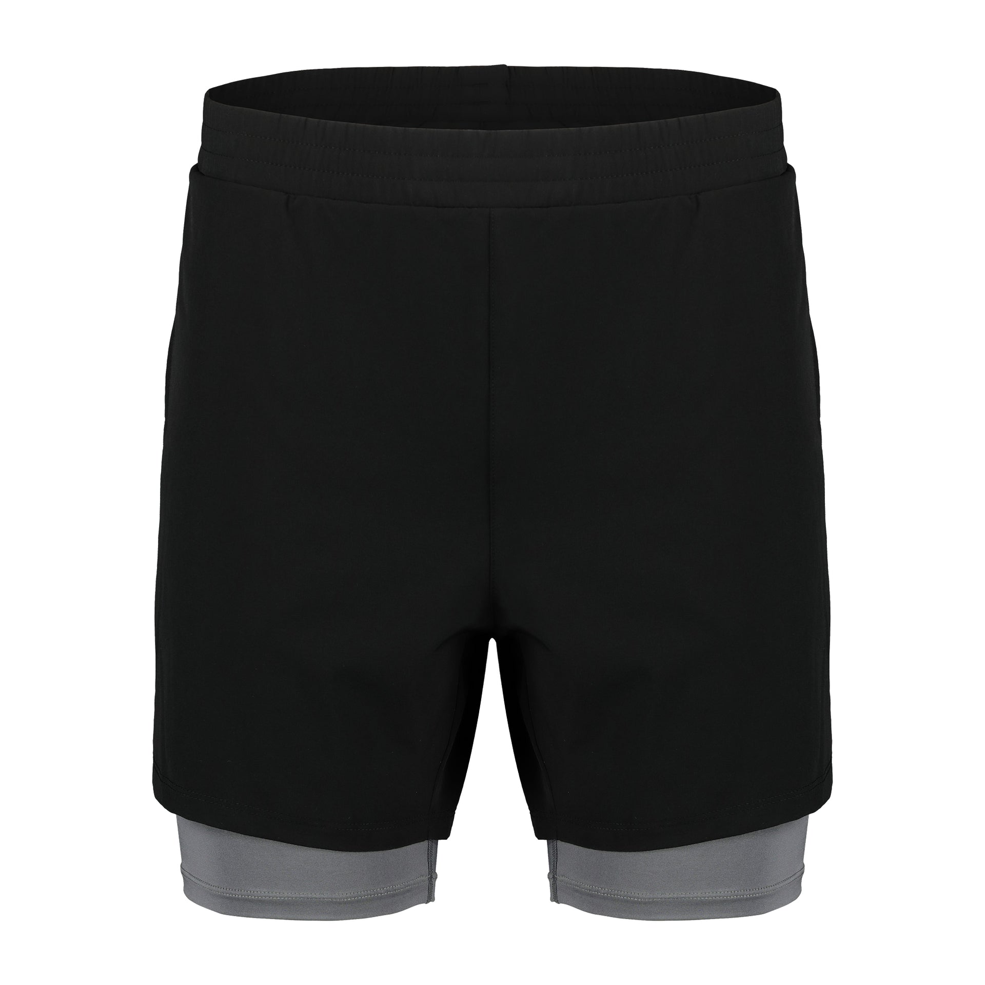 Charly Basics Training Black Grey 5" Short with Inner for Men