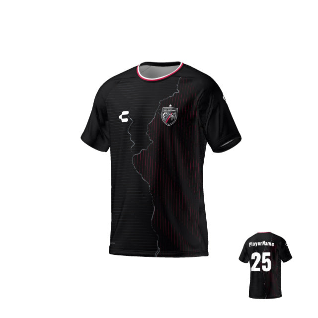 Black Red Soccer Jersey Striker for Men Charly
